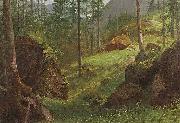 Albert Bierstadt Wooded Hillside France oil painting artist